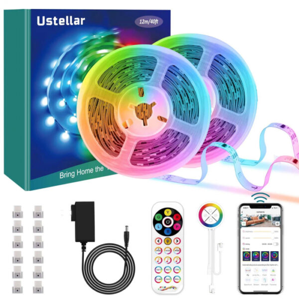 Banda-LED-Ustellar-12M-RGBIC-Sincronizare-Muzica-Smart-Wifi-Telecomanda-Alexa-Google-Assistant-600x600