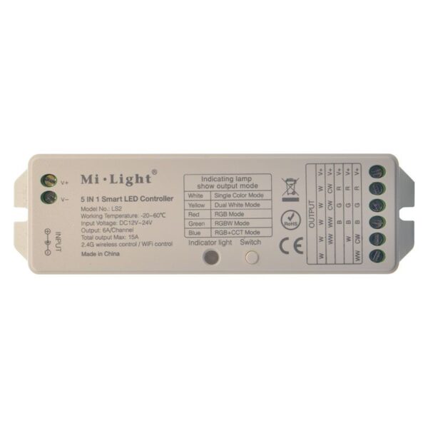 Controler inteligent universal 5in1 LS2 2.4GHz Wireless RF Mi-Light pentru banda LED 5 Canale 15A