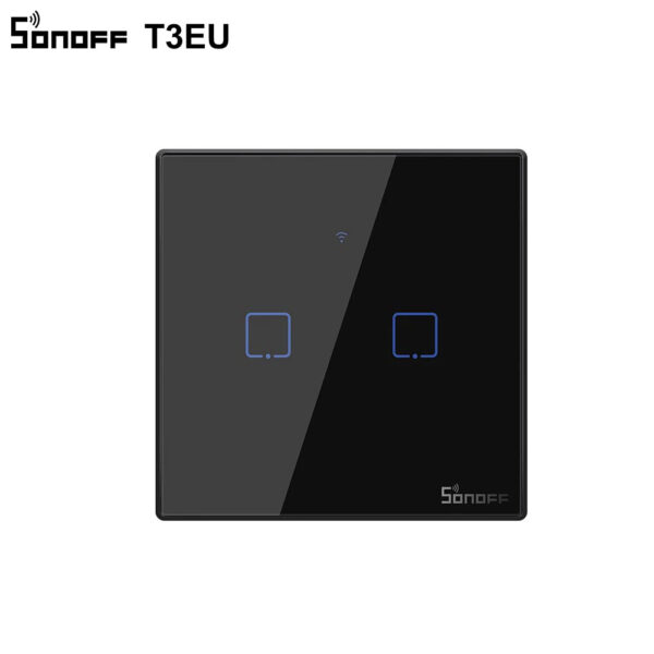 Sonoff T3EU2C-TX - Întrerupător Touch dublu cu control WiFi și RF